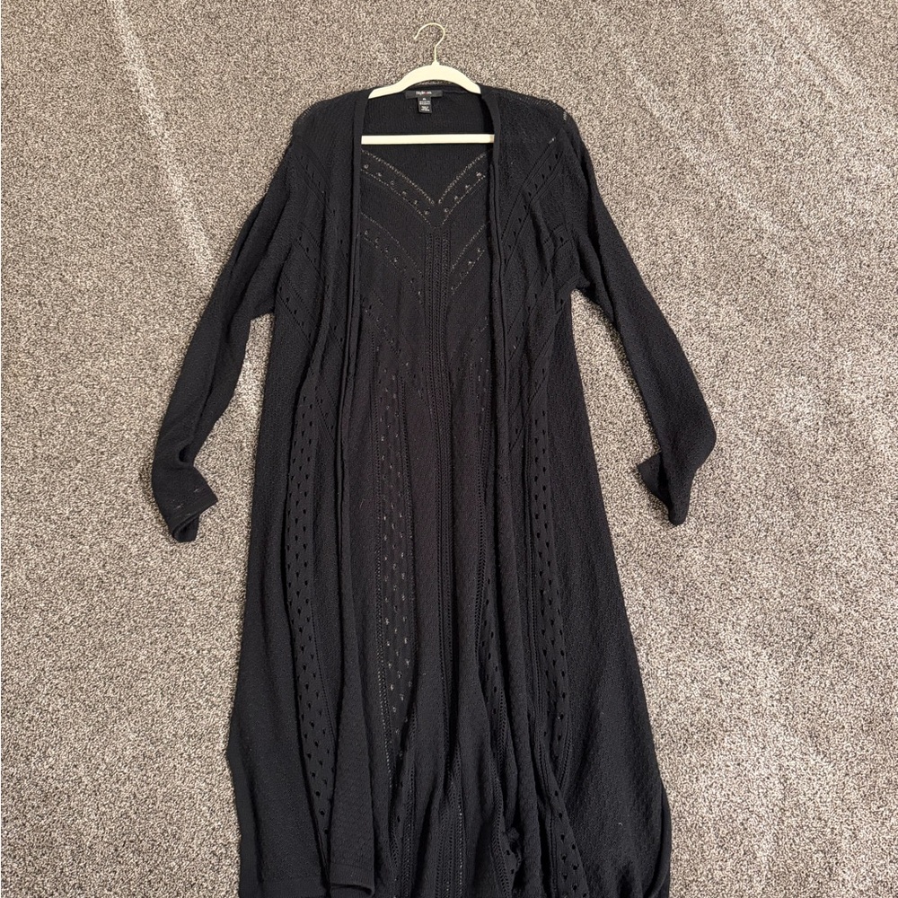 Black Long Knit Cardigan Style & Co size XL